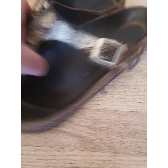 Birkenstock Gizeh Thong Sandal Sz 9/9.5 EU 40 Womens Metallic Gold Brown - Picture 3 of 14